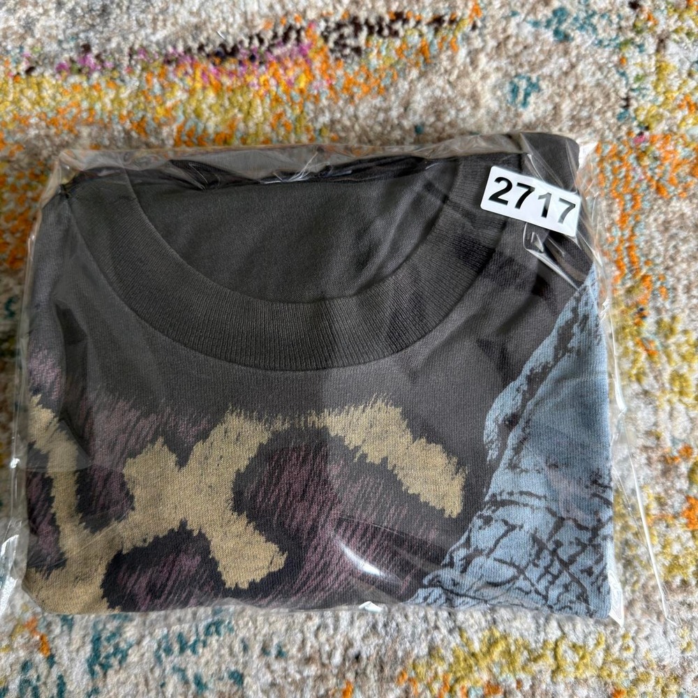 Vintage 90s Safari Animals All Over Print T Shirt Mens XL Black Single Stitch - Picture 8 of 8